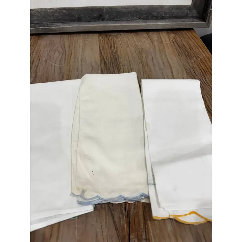 Set of 3 Vintage Floral Applique Kitchen Imperial Elegance Towels Cottage Cotton